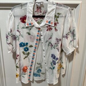 Johnny Was Workshop white blouse size PL